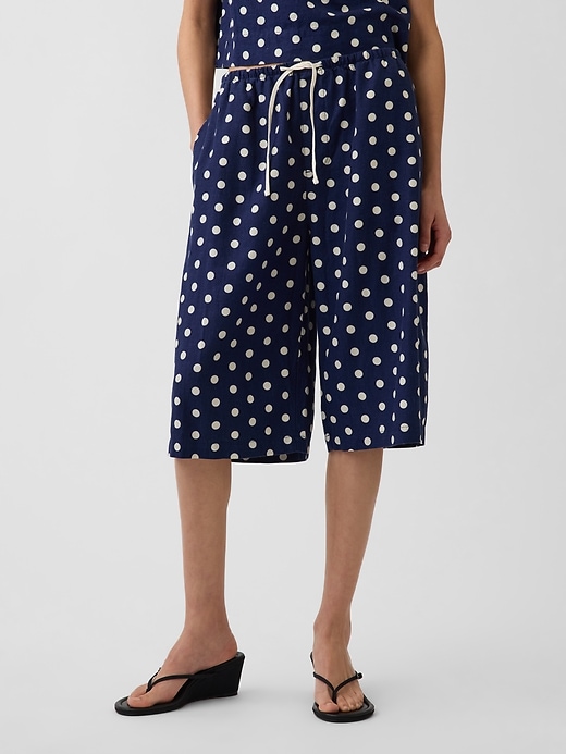 L'image numéro 2 présente Jupe-culotte confort décontractée en mélange de lin