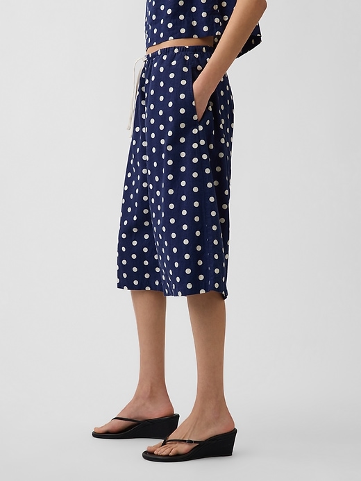 L'image numéro 3 présente Jupe-culotte confort décontractée en mélange de lin