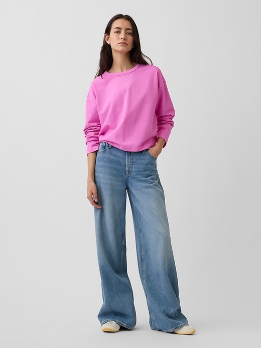 Image number 2 showing, Knit Oversized Crop T-Shirt