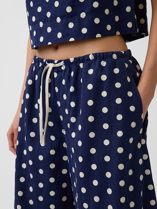 L'image numéro 7 présente Jupe-culotte confort décontractée en mélange de lin