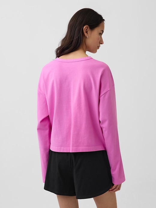 Image number 3 showing, Knit Oversized Crop T-Shirt