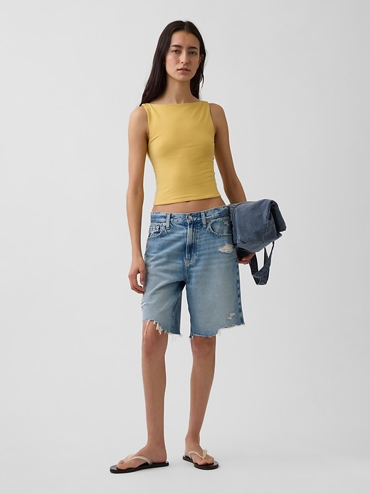 Image number 2 showing, CloseKnit Jersey Boatneck Crop Tank Top