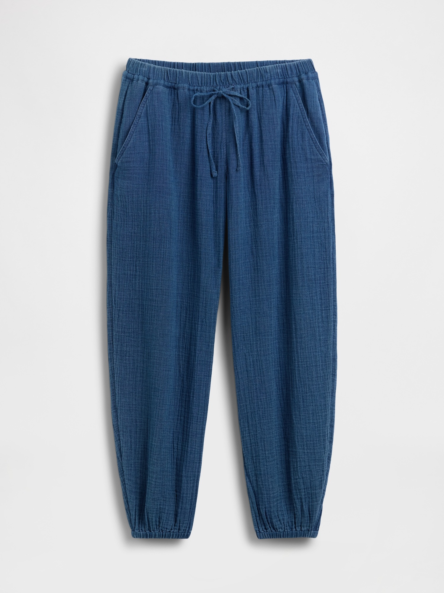 Cotton Gauze Denim Easy Barrel Joggers