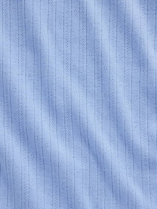 L'image numéro 4 présente T-shirt ras du cou en tricot pointelle