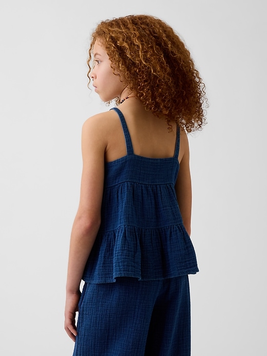Image number 3 showing, Kids Cotton Gauze Tiered Tank Top