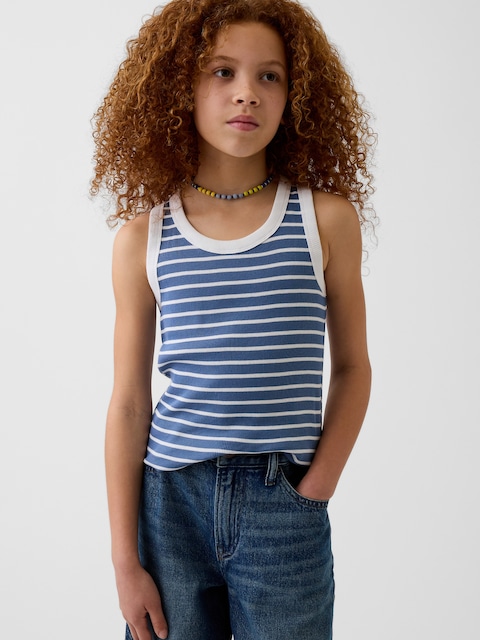 CAMISOLE CÔTELÉE À ENCOLURE DÉGAGÉE POUR ENFANT