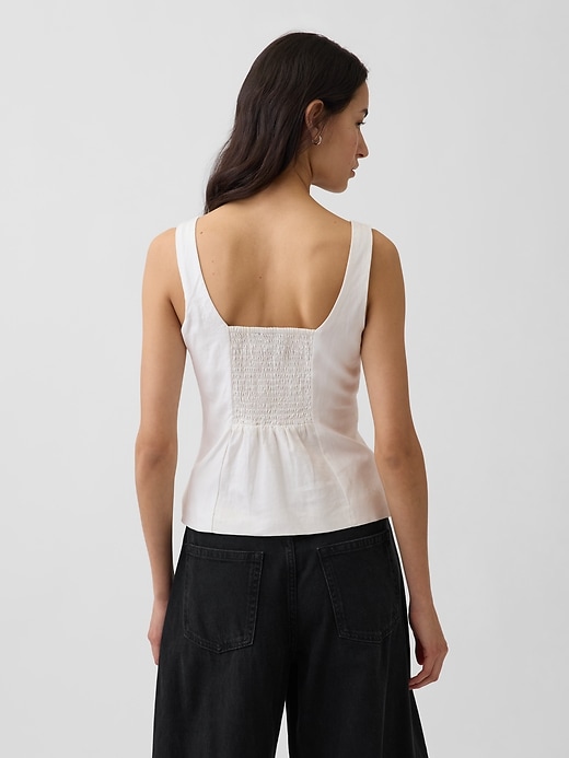 Image number 3 showing, Linen-Blend Corset Vest Top