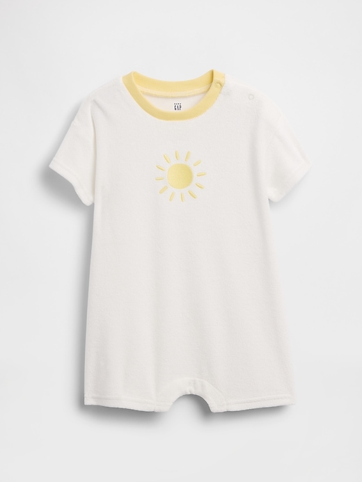 L'image numéro 1 présente Une-pièce court en jersey bouclette pour Bébé