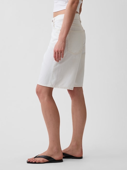 Image number 3 showing, 11" Mid Rise Longline Denim Shorts