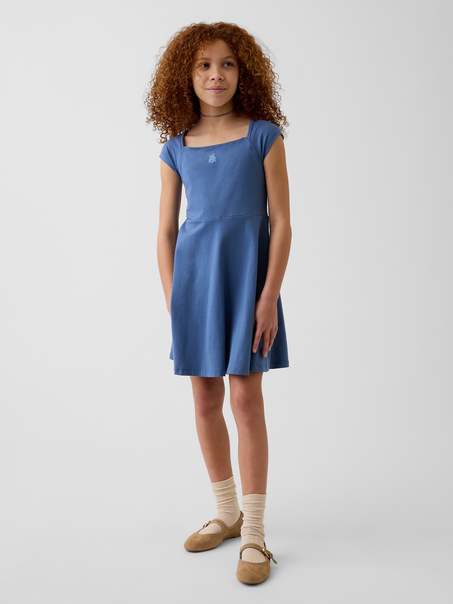 Kids Jersey Square-Neck Dress