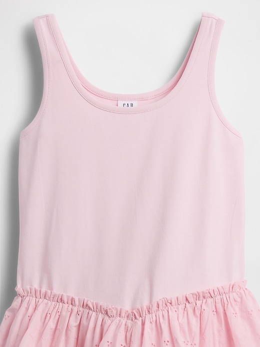 L'image numéro 4 présente Robe-camisole à fronces en matières mixtes pour Enfant