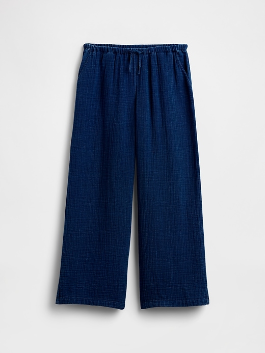 Image number 2 showing, Kids Cotton Gauze Relaxed Wide-Leg Pants