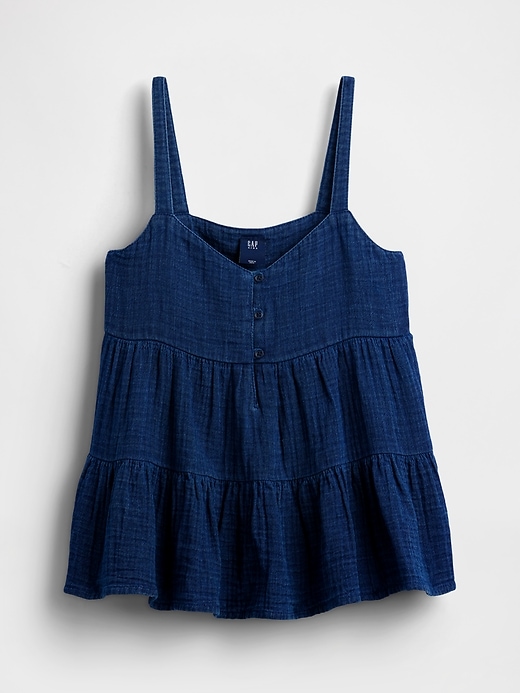 Image number 2 showing, Kids Cotton Gauze Tiered Tank Top