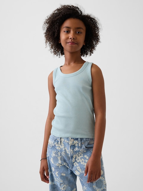 CAMISOLE CÔTELÉE À ENCOLURE DÉGAGÉE POUR ENFANT