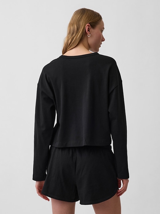 Image number 3 showing, Knit Oversized Crop T-Shirt