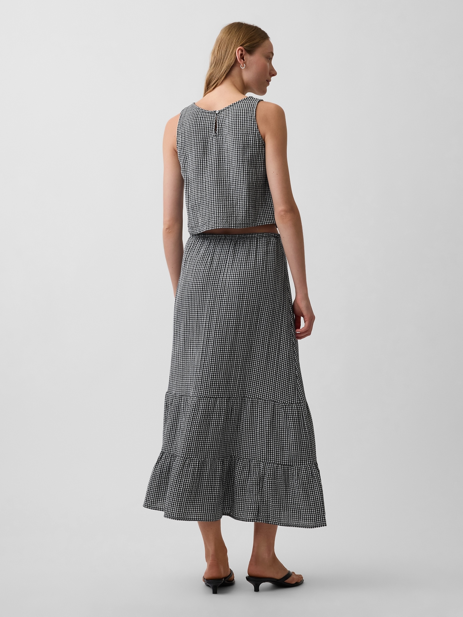 Cotton Gauze Easy Tiered Maxi Skirt