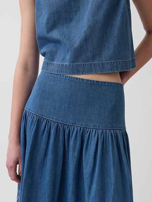 Image number 4 showing, Denim Drop-Waist Maxi Skirt