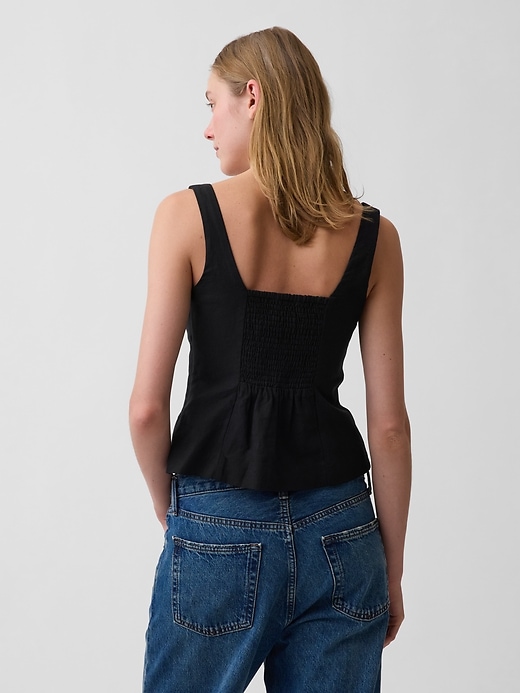 Image number 3 showing, Linen-Blend Corset Vest Top