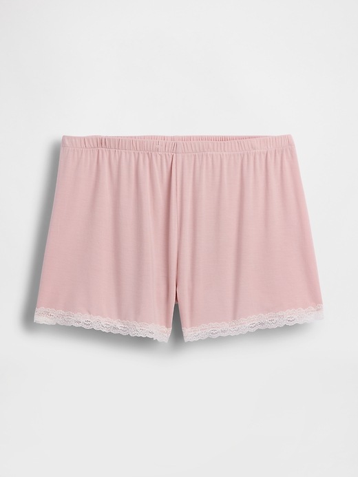 Image number 3 showing, Softest Modal Lace-Trim PJ Shorts