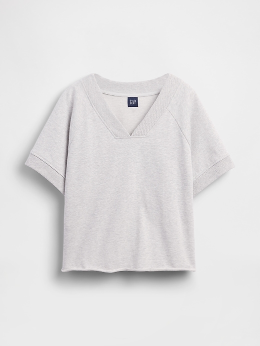 Image number 6 showing, French Terry Oversized V-Neck Sweatshirt