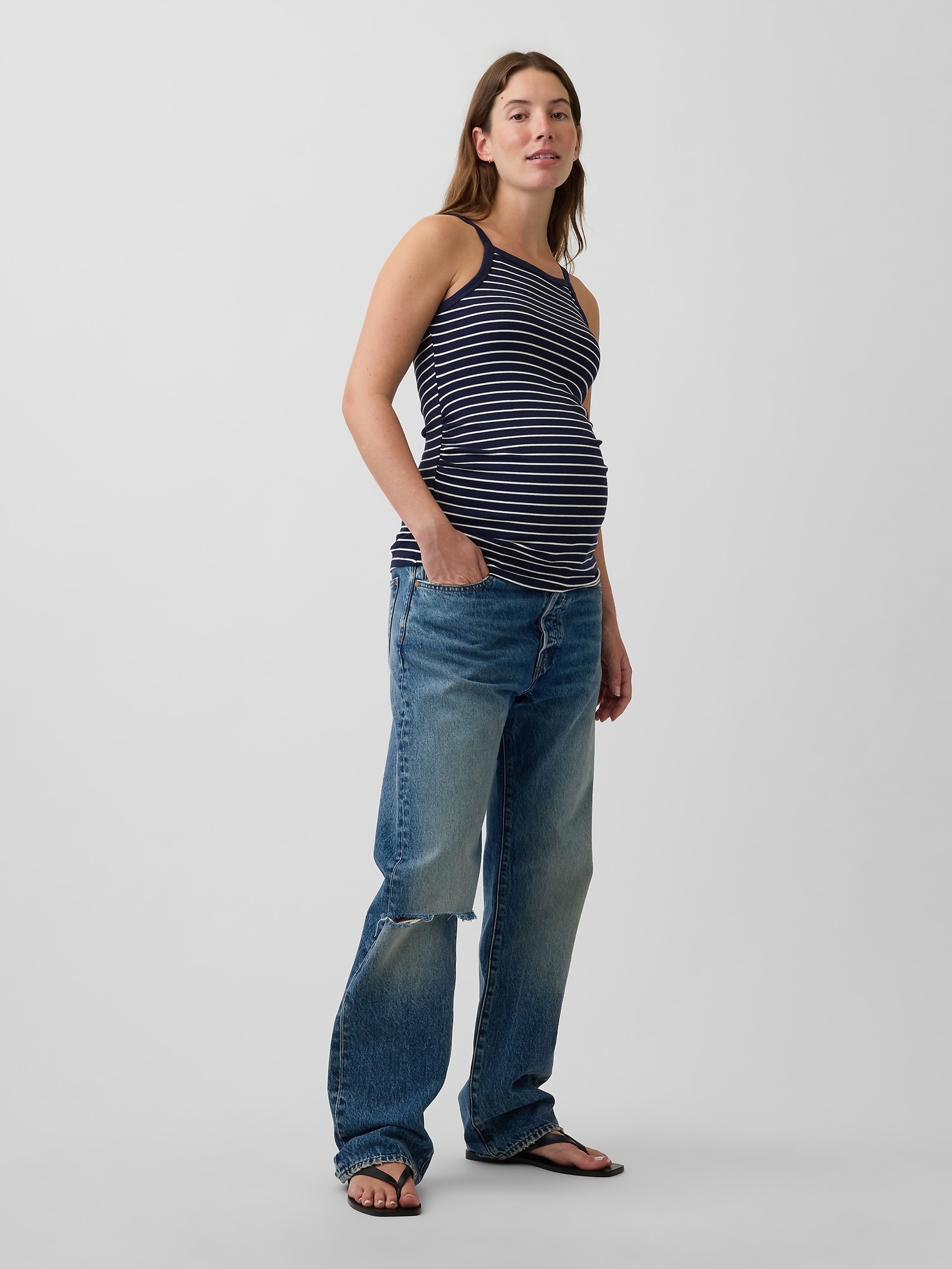 Maternity Modern Apron-Neck Tank Top
