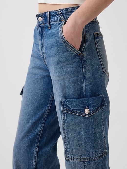 L'image numéro 6 présente Jean cargo coupe ample années 90 à taille basse