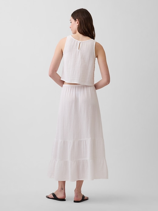 Image number 2 showing, Cotton Gauze Easy Tiered Maxi Skirt