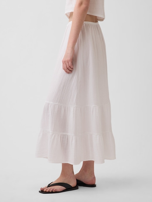 Image number 3 showing, Cotton Gauze Easy Tiered Maxi Skirt