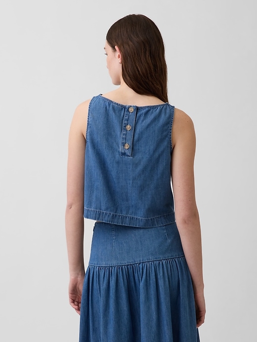 Image number 3 showing, Denim Crop Shell Tank Top