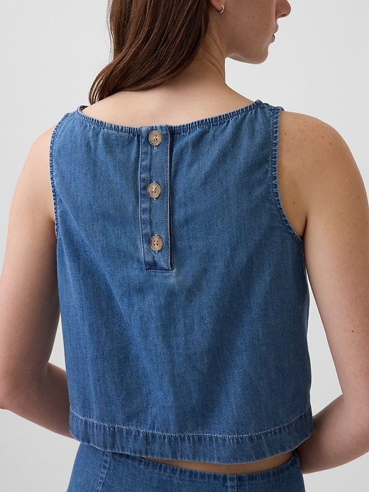Image number 4 showing, Denim Crop Shell Tank Top