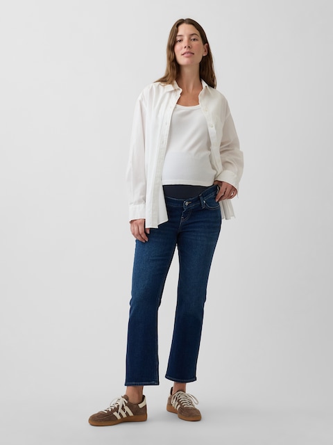 Maternity Full-Panel '90s Slim Straight Crop Jeans