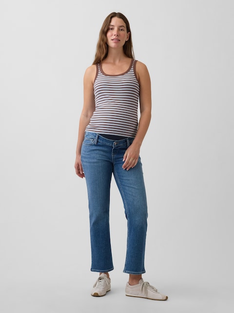 Maternity Full-Panel '90s Slim Straight Crop Jeans