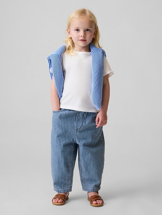 Image number 2 showing, Baby & Toddler Pull-On Barrel Jeans