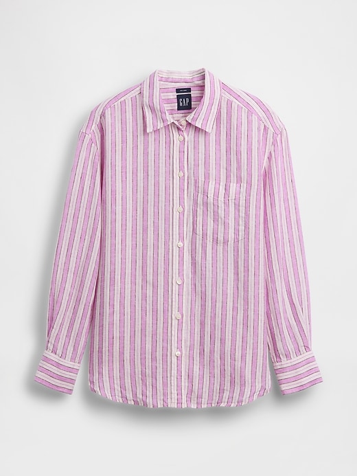 L'image numéro 5 présente Chemisier surdimensionnée 100 % lin