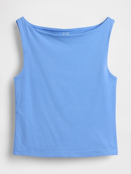 Image number 4 showing, CloseKnit Jersey Boatneck Crop Tank Top