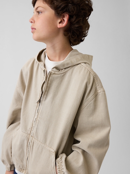 Image number 5 showing, Kids Denim Relaxed Hooded Jacket