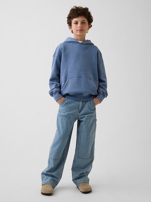 Image number 1 showing, Kids Baggy Stripe Double-Knee Carpenter Jeans