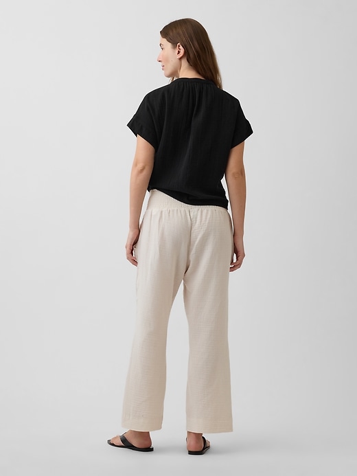 Image number 2 showing, Maternity Cotton Gauze Full Panel Pants