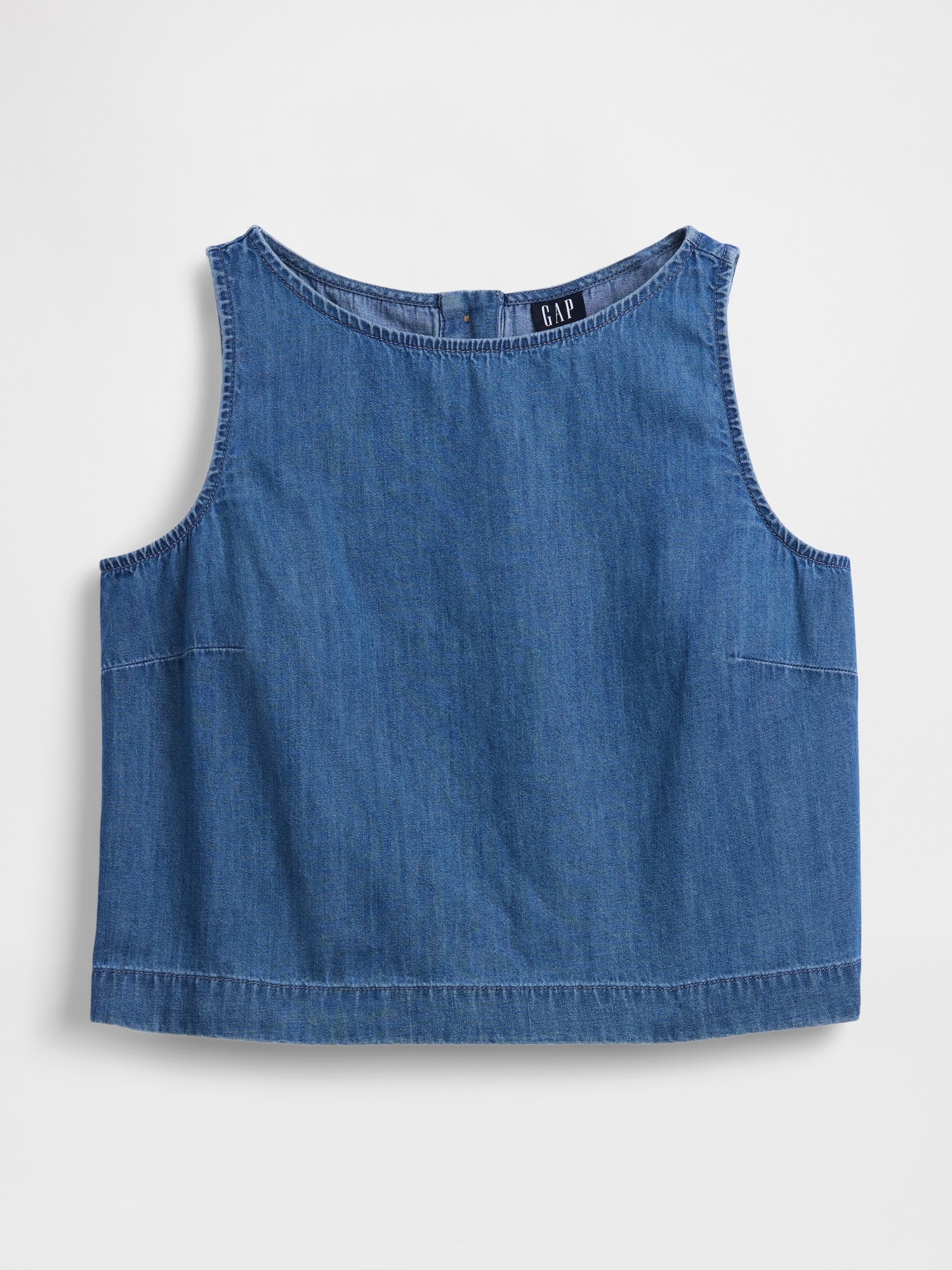 Denim Crop Shell Tank Top