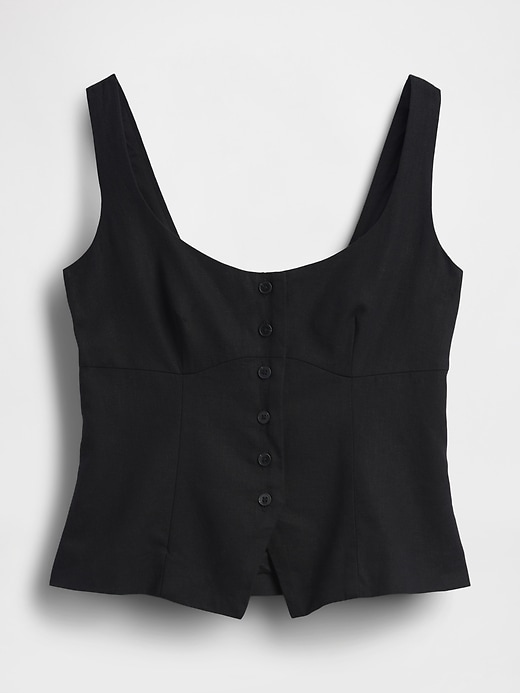 Image number 5 showing, Linen-Blend Corset Vest Top