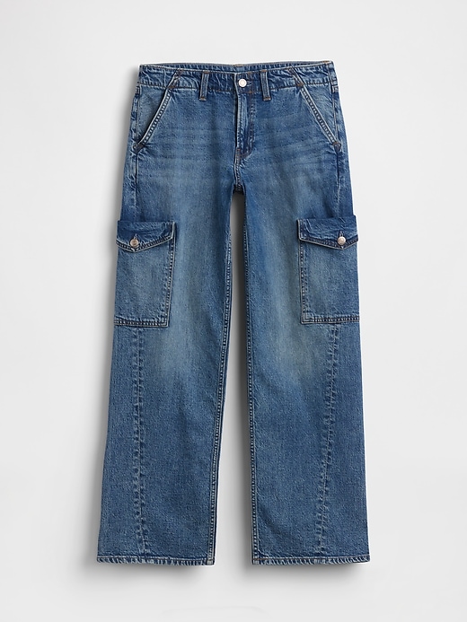 L'image numéro 5 présente Jean cargo coupe ample années 90 à taille basse