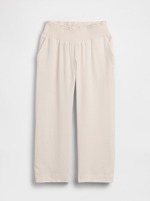 Image number 5 showing, Maternity Cotton Gauze Full Panel Pants