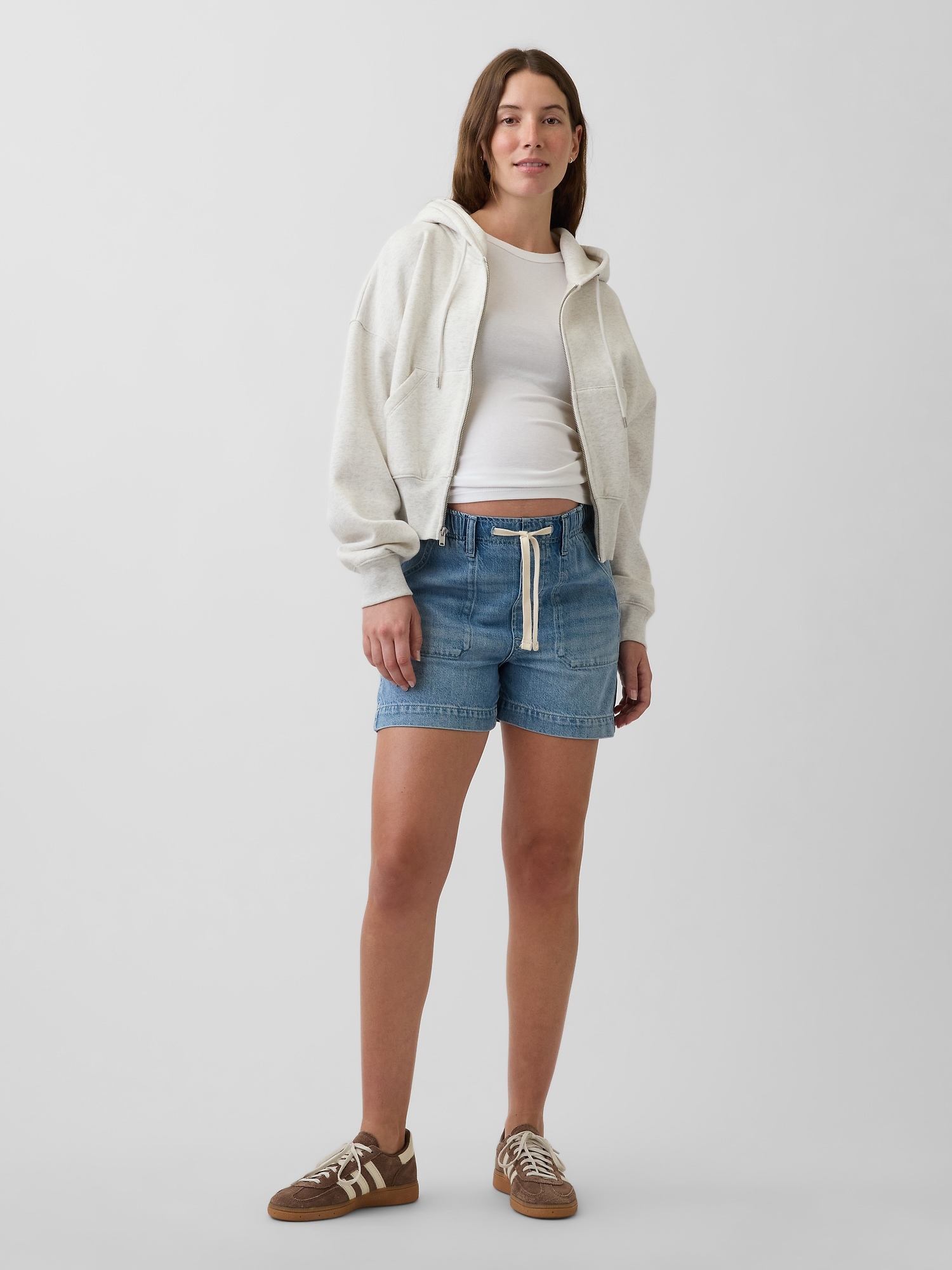 Maternity Full Panel UltraSoft Denim Easy Shorts