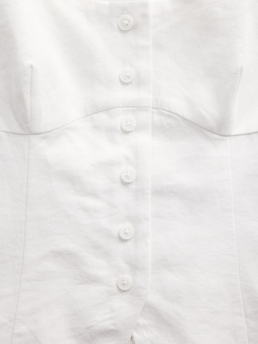 Image number 4 showing, Linen-Blend Corset Vest Top