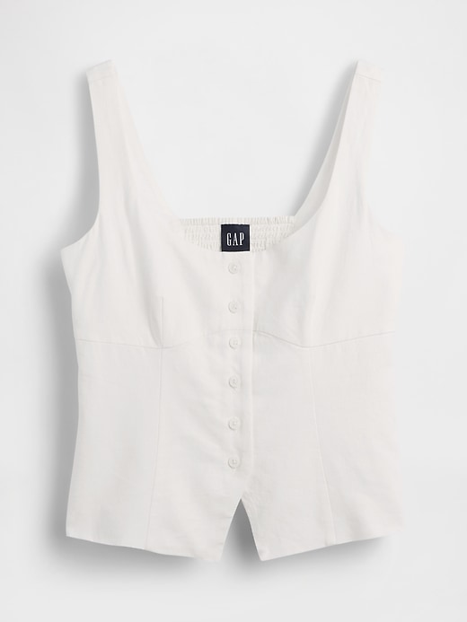 Image number 5 showing, Linen-Blend Corset Vest Top