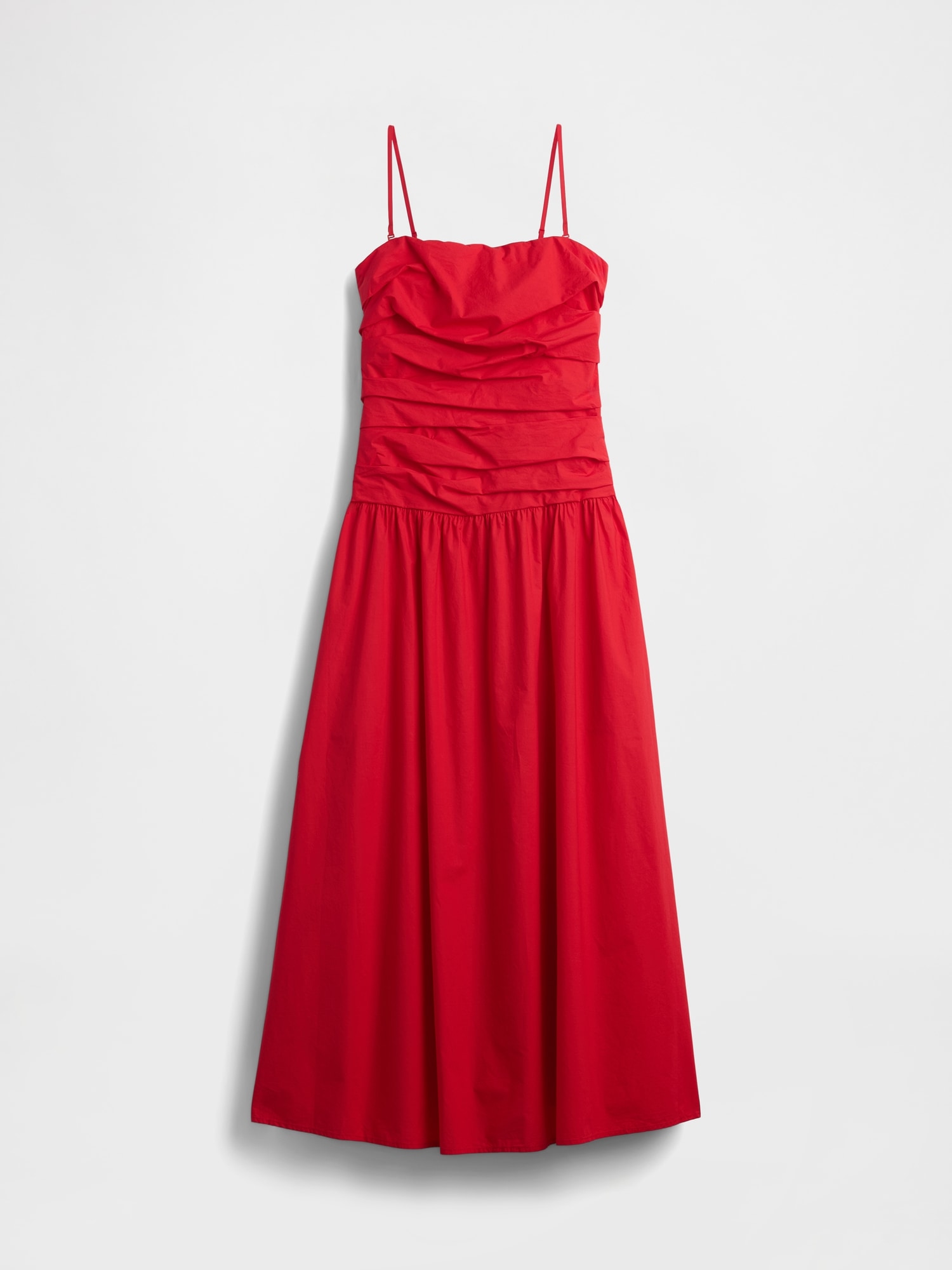 Poplin Drop-Waist Maxi Dress