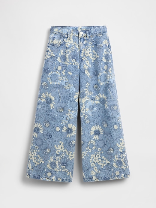 Image number 2 showing, Kids Low Rise Floral Baggy Jeans