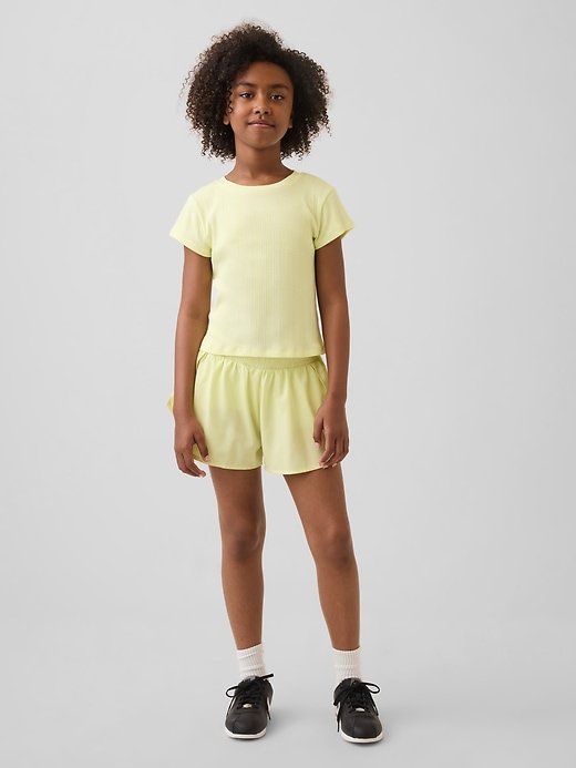 Image number 1 showing, Kids Quick-Dry Butterfly-Hem Run Shorts