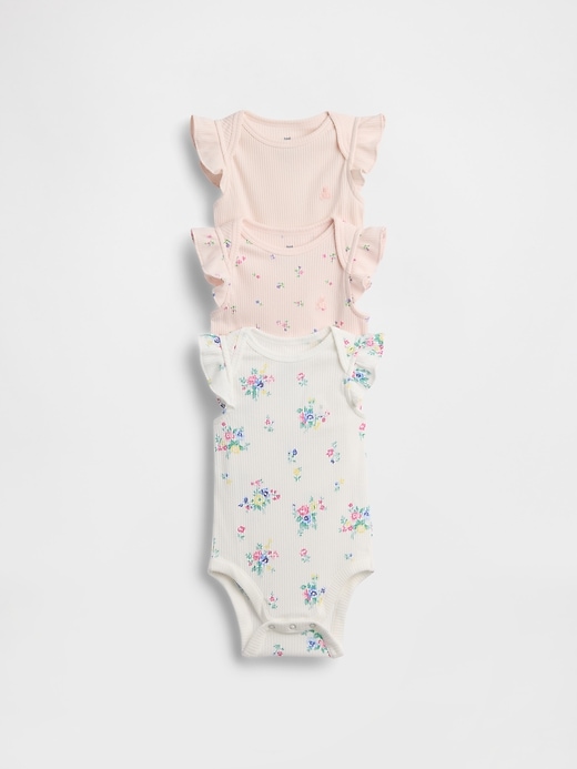 Image number 1 showing, Baby First Favorites TinyRib Ruffle Bodysuit (3-Pack)