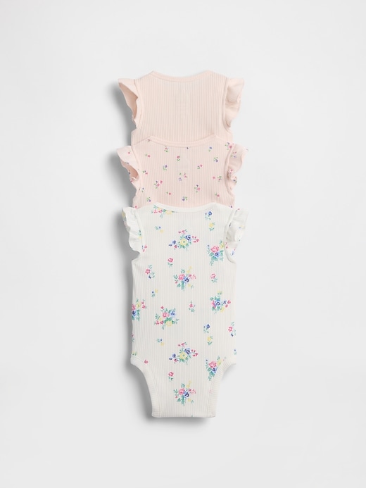 Image number 2 showing, Baby First Favorites TinyRib Ruffle Bodysuit (3-Pack)